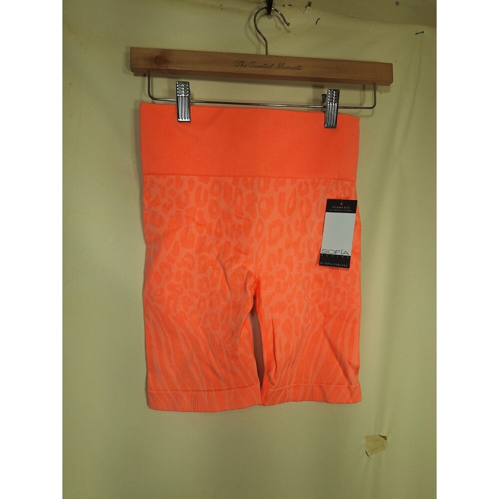 Sofia Vergara peach Jacquard spandex stretch bermuda shorts XS
